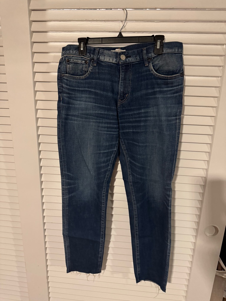 Moussy Vintage Dark Blue Cropped Straight Jeans